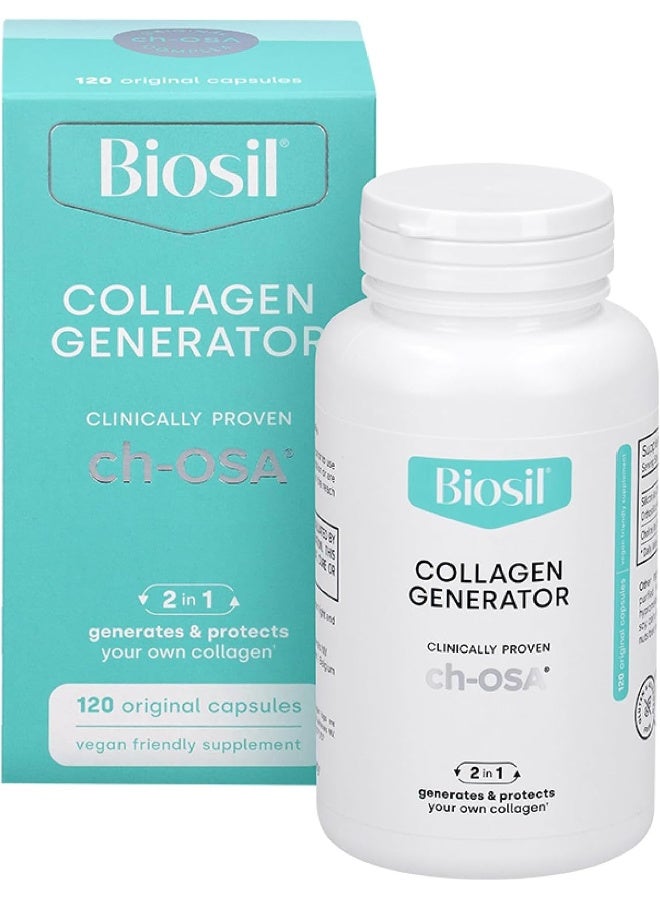 BIOSIL - 120 Vegan Capsules - With Patented Ch-Osa Complex - Increase Collagen Production For Beautiful Hair, Skin & Nails - Gmo Free - 120 Servings - Image 1