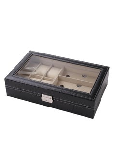Kuber Industries Kuber Industries 6 Slot Watch Storage Box With 3 Slot Glasses organizer|Black|  - Image 1