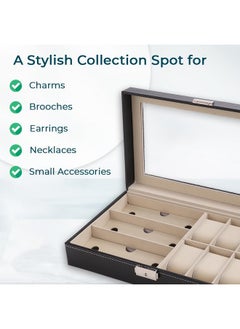 Kuber Industries Kuber Industries 6 Slot Watch Storage Box With 3 Slot Glasses organizer|Black|  - Image 5