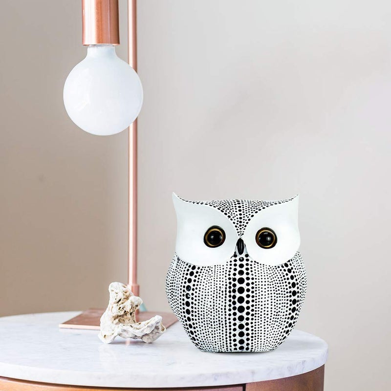Asng Owl Decor Statue Sculpture for Home  Office  Bookshelf TV Stand Decoration Resin Animal Sculpture Minimalist Style Crafts Gift for Friend or Family  Animal Lovers (White) - Image 3