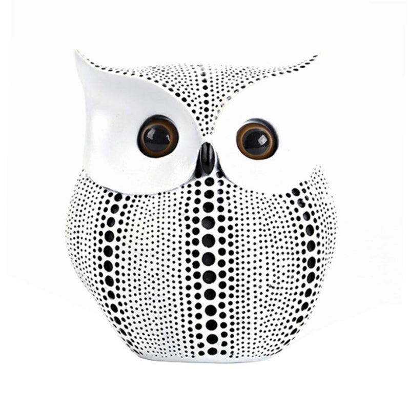 Asng Owl Decor Statue Sculpture for Home  Office  Bookshelf TV Stand Decoration Resin Animal Sculpture Minimalist Style Crafts Gift for Friend or Family  Animal Lovers (White) - Image 1