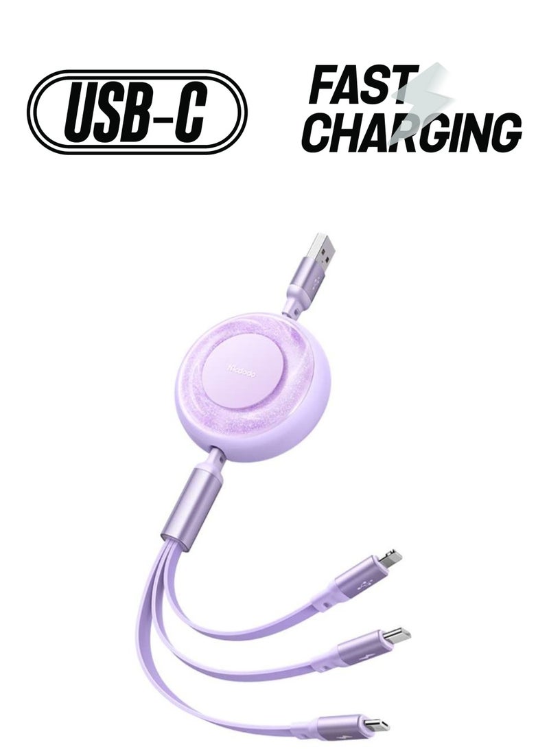 Mcdodo CA-3571 3in1 Charging Cable 1.2m USB-A USB-C Lightning - Image 1