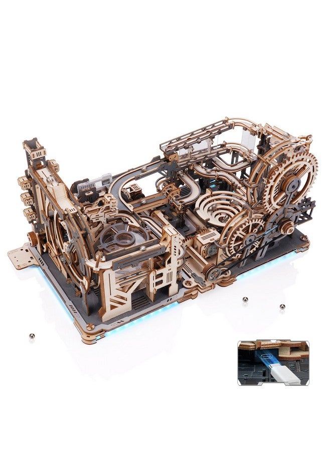 ROBOTIME 3D Puzzle - Combination Set Marble Tracks - Motorized Marble Spaceport LGC01+Marble Night City LGA01+Link Pack LG01 - Engineering Gift Choice - Image 1