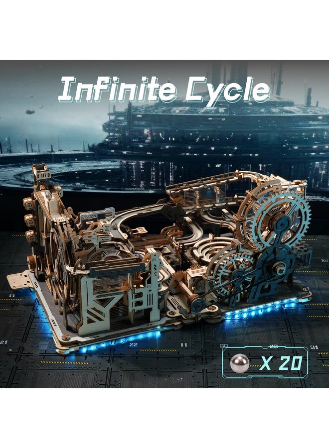 ROBOTIME 3D Puzzle - Combination Set Marble Tracks - Motorized Marble Spaceport LGC01+Marble Night City LGA01+Link Pack LG01 - Engineering Gift Choice - Image 3