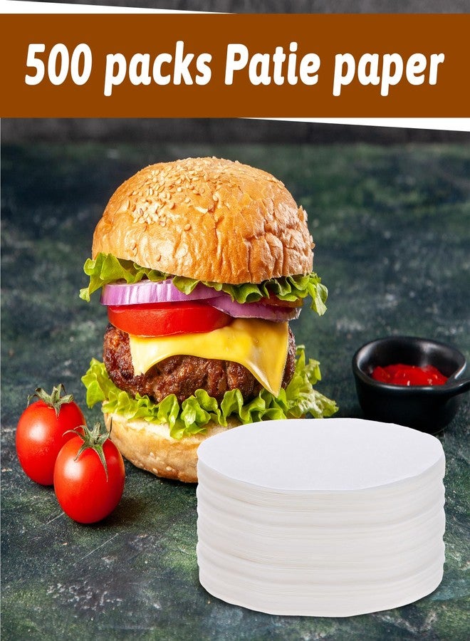 Exircy 500 PCS Hamburger Patty Paper Round, 4.5 Inch Hamburger Parchment Paper Non Stick Food Grade Burger Sheets for Burger Press, Patty Serperate and Cake Baking - Image 4