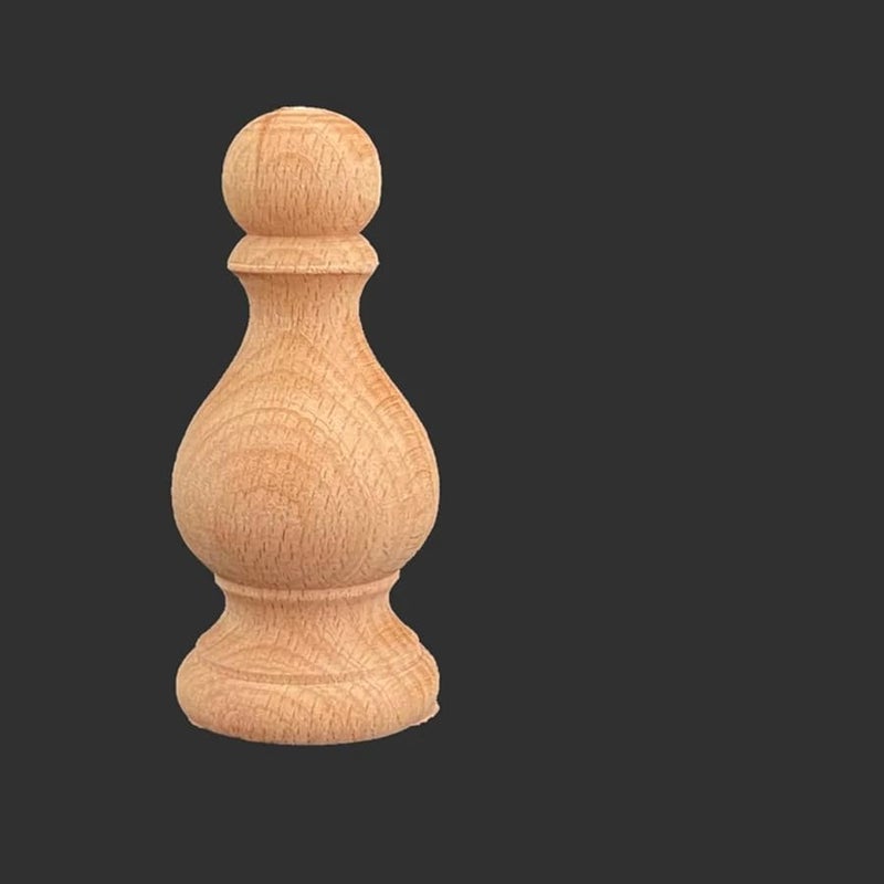 عمود خشبي منحوت قاعدة عمود رأس السرير قاعدة كرة مستديرة رأس السرير أثاث درابزين عمود - Image 1