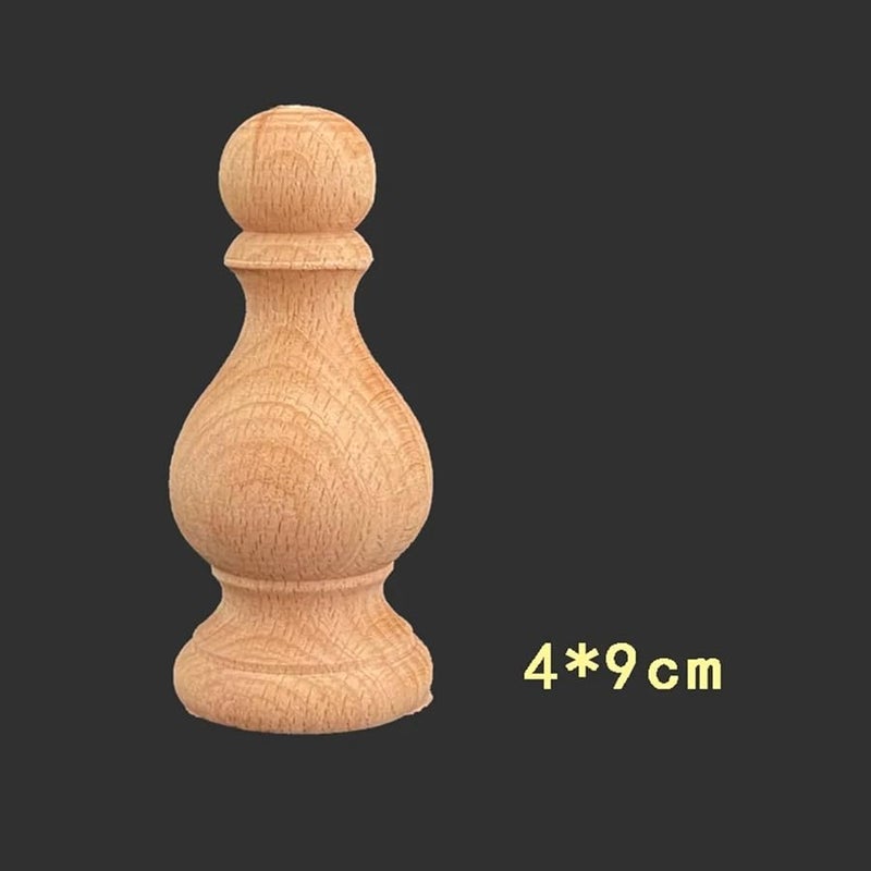 عمود خشبي منحوت قاعدة عمود رأس السرير قاعدة كرة مستديرة رأس السرير أثاث درابزين عمود - Image 3