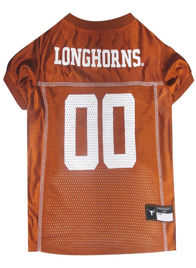 Pets First Ncaa College Texas Longhorns Mesh Jersey For Dogs & Cats, XLarge. Licensed Big Dog Jersey With Your Favorite Football/Basketball College Team - Image 1