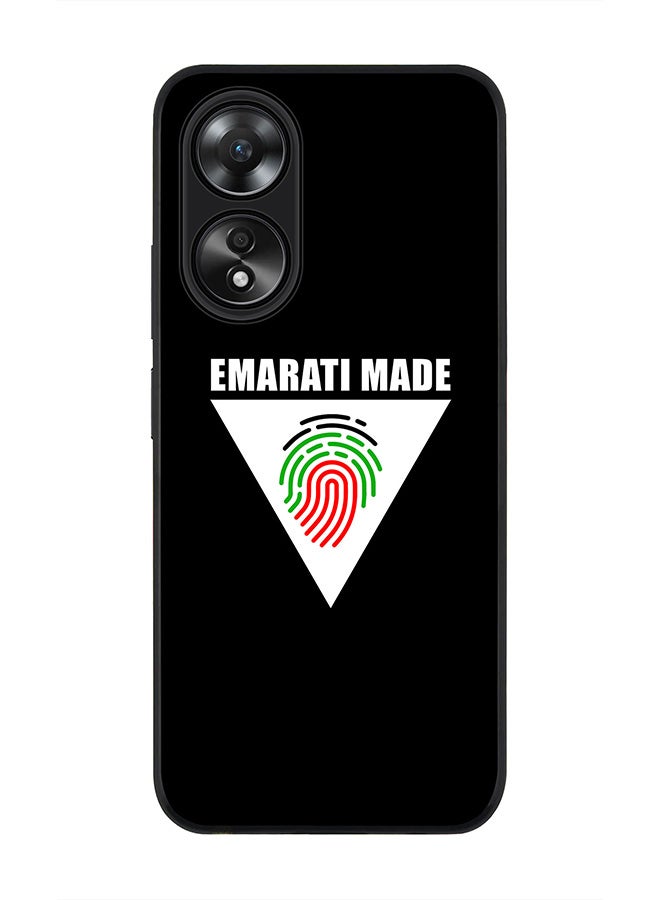 Stylizedd Rugged Black edge case for Oppo A58 4G, Slim fit Soft Case Flexible Rubber Edges Anti Drop TPU Gel Thin Cover- Emarati Made Triangle - Image 1