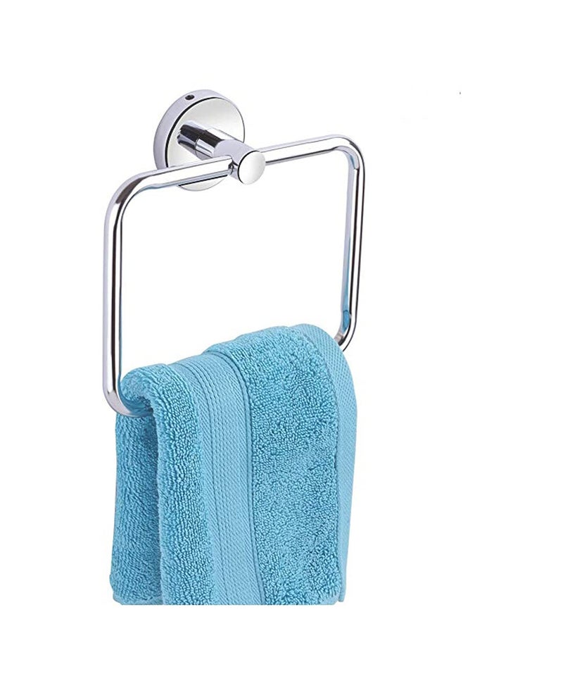 iSTAR Stainless Steel 304 Grade Chrome Finished Square Ring/Towel Ring/Napkin Holder/Towel Hanger(Pack of 1, Silver) - Image 2