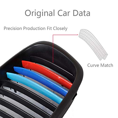 Lanyun F30 grill Color kidney Grille Insert Trims cover Compatible with BMW F30 F31 3 series 2013-2018 8-Beam black grille insert - Image 3