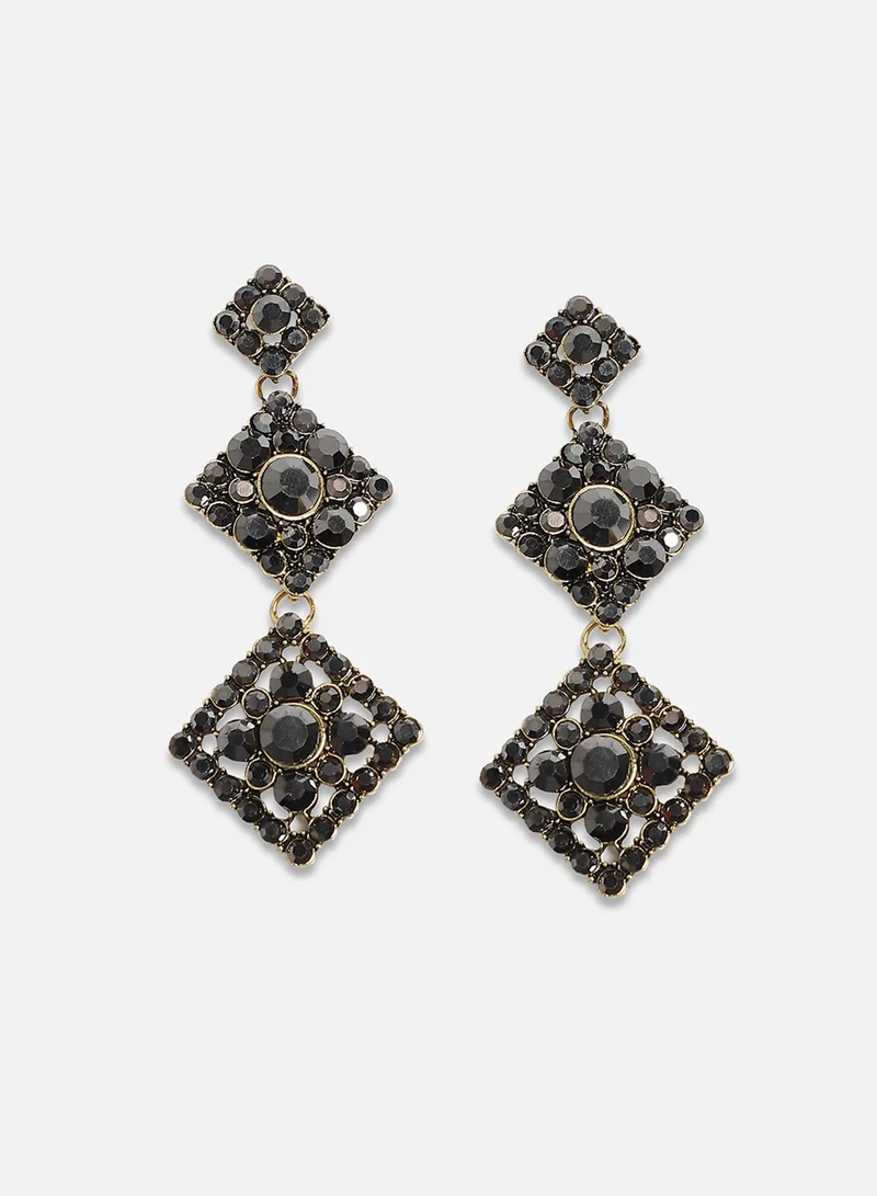 SOHI Embellished Diamond Artificial Drop Earring Jewellery