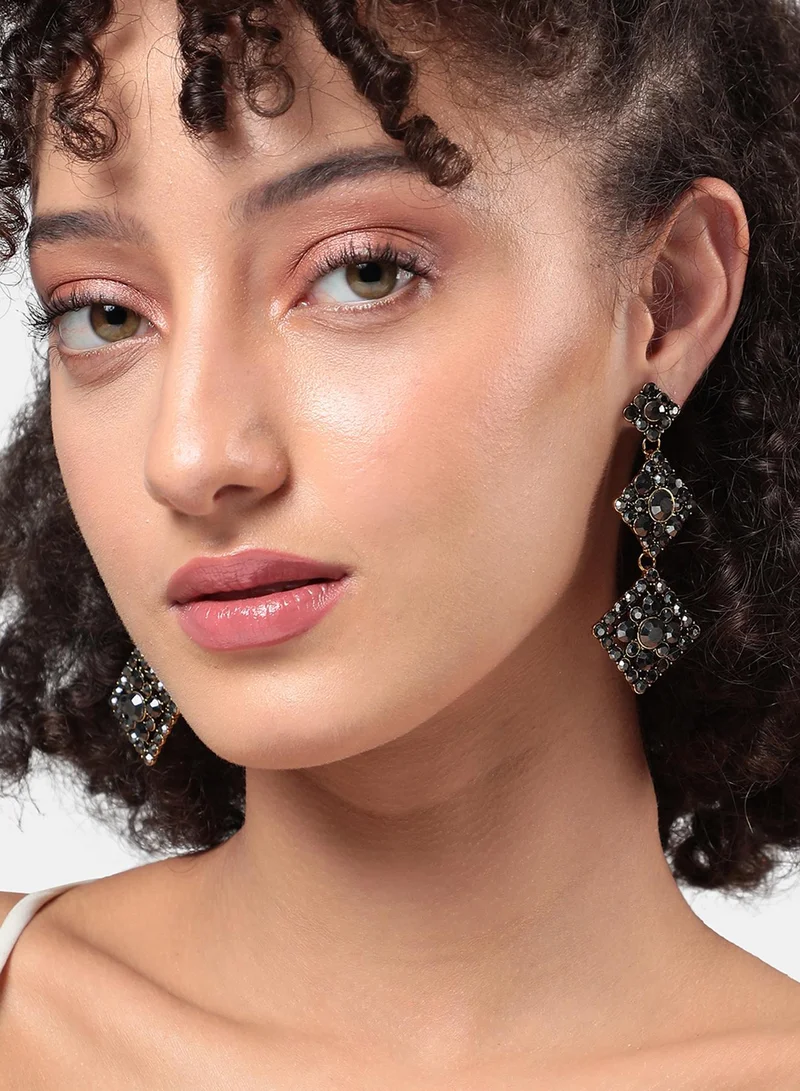 SOHI Embellished Diamond Artificial Drop Earring Jewellery