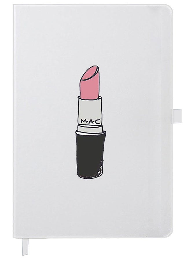 Theodor Designer A5 Thick White Hardcover Notebook Lipstick - Image 1