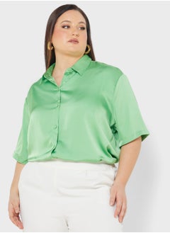 Short Sleeve Satin Shirt