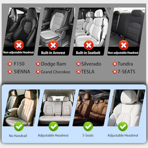NS YOLO Leather Car Seat Covers,Universal Fit for Most Cars,SUVs and Sedans,Waterproof Luxury Leatherette Cushions, 5 Seats Protectors (Black and Red, Full Set-5 Seats(Front and Rear)) - Image 2
