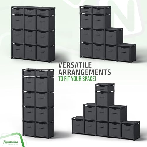 NEATERIZE Cube Storage Organizer with Storage Bins Included - The Perfect Closet Organizers and Storage Solution. Includes 12 Storage Cubes, Great For Toy Storage, Closet Storage, Clothes Storage (Pink) - Image 5