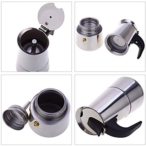 Niyam portable Stainless Steel Stove Top Espresso Coffee Maker Percolator Moka Pot (4 cup - 200 ml) - Image 5