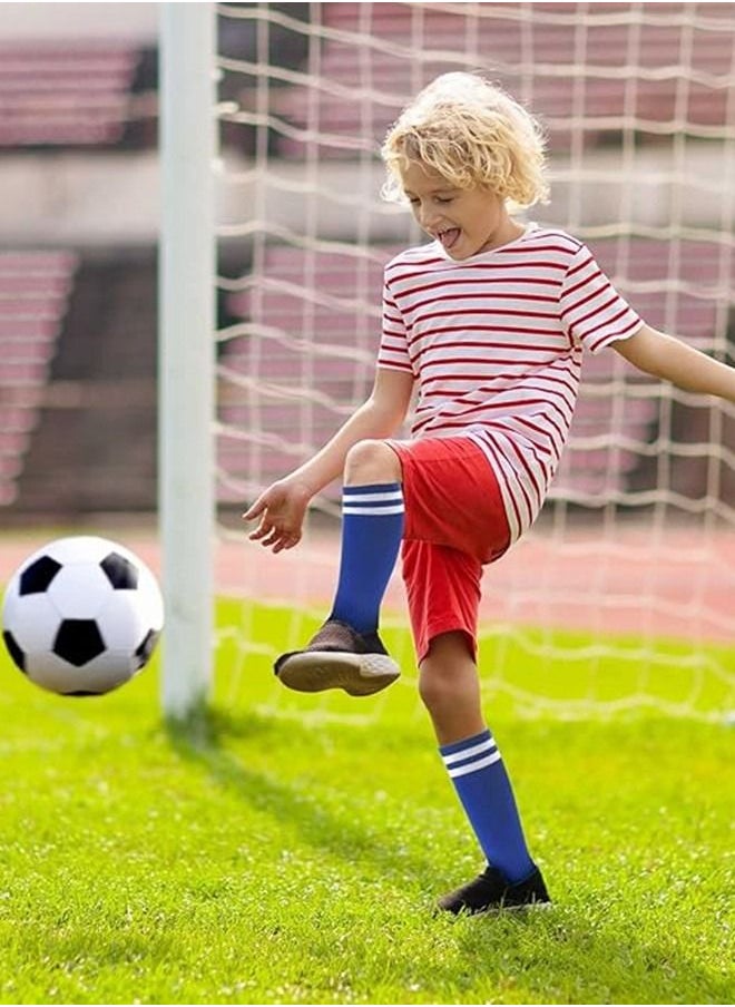 Generic - Kids Footballs Socks 3 Pairs 3 Colors Children Unisex Anti-slip Towel Bottom Socks Long Breathable Soccer Sock for Football Rugby Hockey Running Or Training for Children Aged 5-12 - Image 1