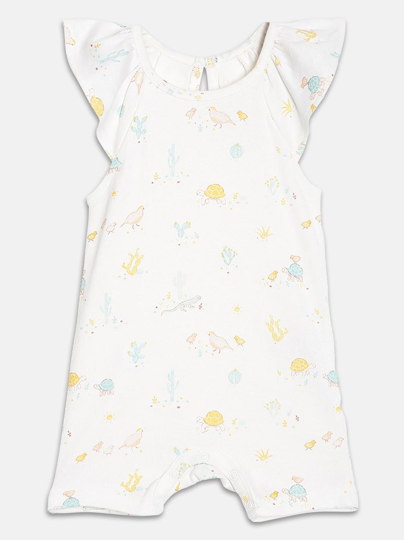 Broon Infant Girls White and Black Printed Organic Cotton Rompers Pack of 2 - Image 2