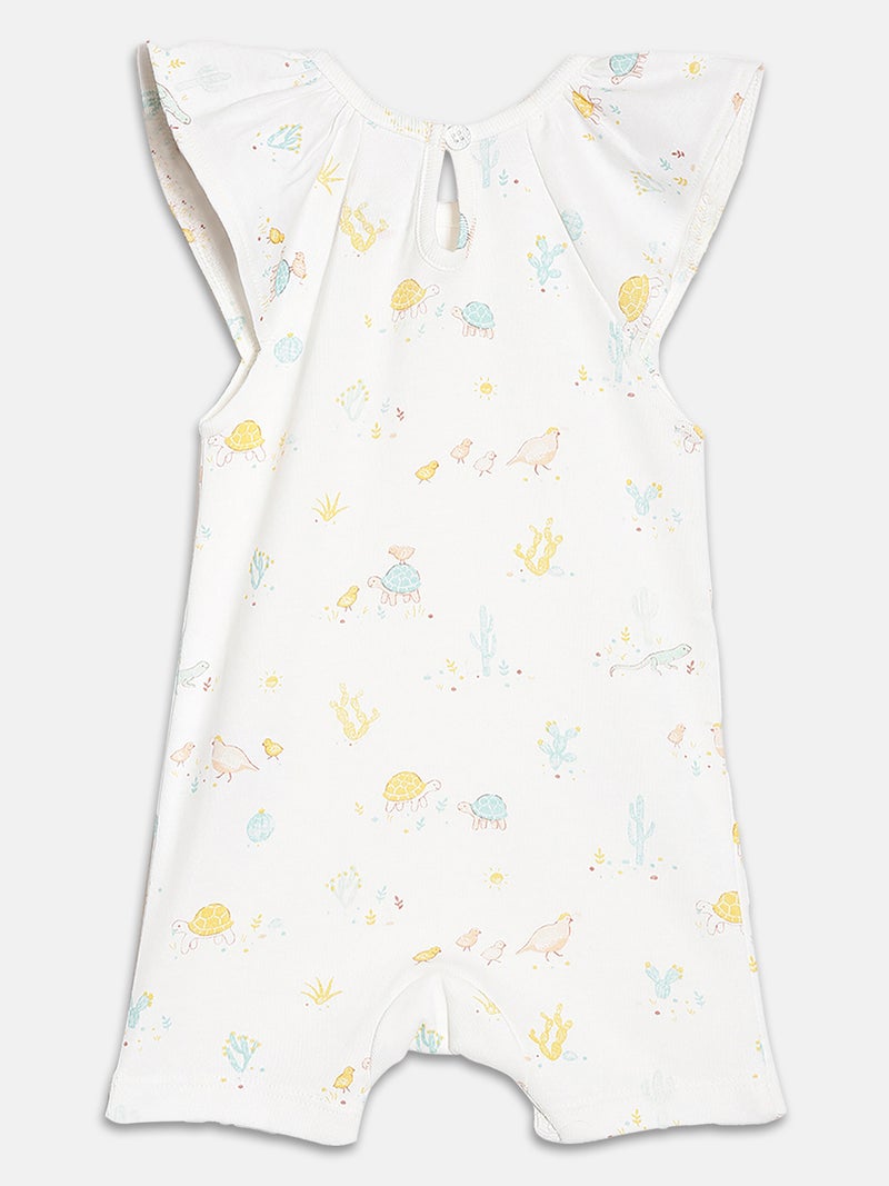 Broon Infant Girls White and Black Printed Organic Cotton Rompers Pack of 2 - Image 4