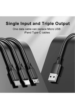 ماركة غير محددة كابل شحن سريع3 في 1 3A USB  مايكرو نوع C الهاتف المحمول متعددة شحن الحبل آيفون /15/14 /13 برو ماكس شاومي 12 POCO M5 سامسونج Oneplus  - Image 3