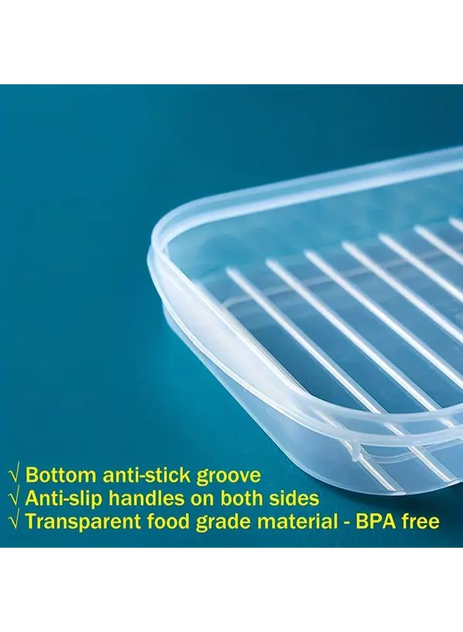 Transparent Stackable Plastic Food Storage Containers With Leakproof Silicone Lids Reusable For Fruits Vegetables Meat Kitchen Organization - Image 4