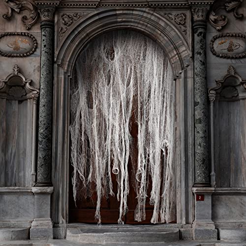Watayo 500 x 39 Inch Large Size Halloween Spooky Cheese Cloth, Halloween White Scary Creepy Cloth, Windows Doorways Cover Gauze for Halloweens Haunted House Party Decor - Image 5