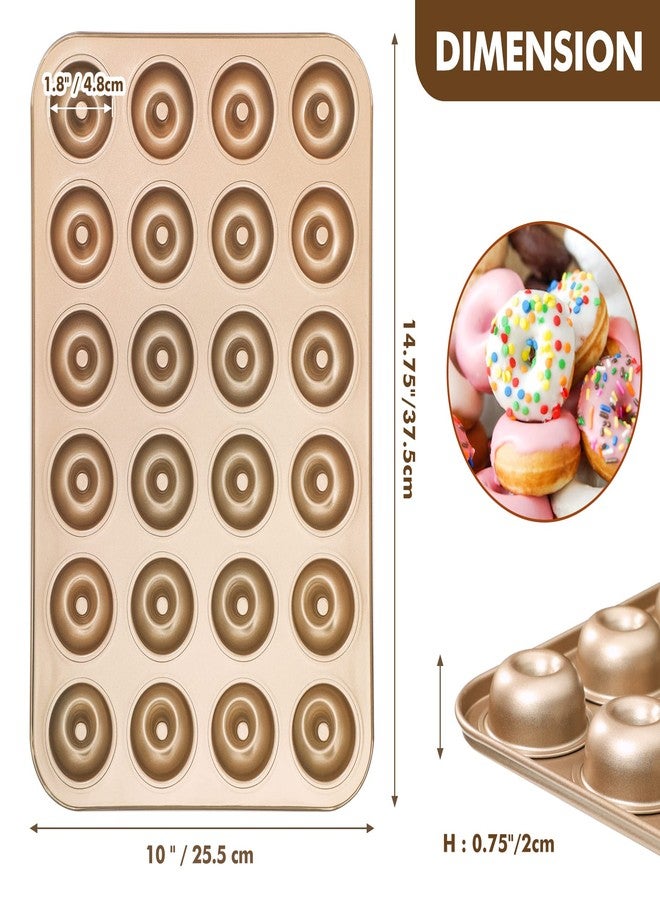 Webake Mini Donut Pan Non-stick 24-Cavity Small Donut Tray Heavy Gauge Bite Size Inch Doughnut Pans for Baking - Image 2