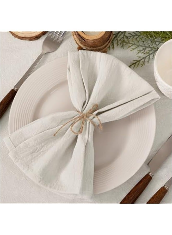 Linen Napkins Beige  Spring Cloth Napkins Bulk Washable Cotton Napkins Set of 4 17x17 for Wedding Party Bridal Baby Shower Birthday Table Decorations - Image 1