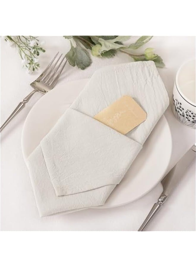 Linen Napkins Beige  Spring Cloth Napkins Bulk Washable Cotton Napkins Set of 4 17x17 for Wedding Party Bridal Baby Shower Birthday Table Decorations - Image 3