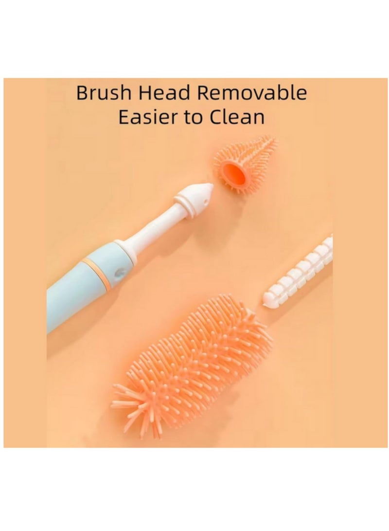 6 in 1 Portable Baby Bottle Cleaner Set with Drying Rack, 2 Silicone Baby Bottle Brushes,Straw Brush, Nipple Brush & Storage Box - Image 2