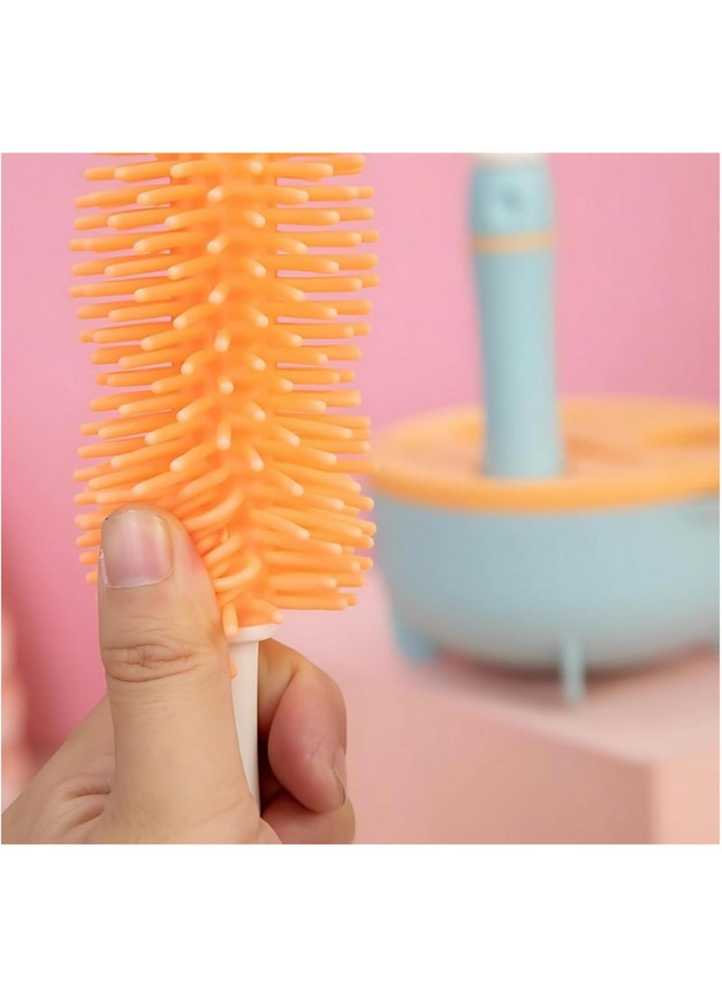 6 in 1 Portable Baby Bottle Cleaner Set with Drying Rack, 2 Silicone Baby Bottle Brushes,Straw Brush, Nipple Brush & Storage Box - Image 5