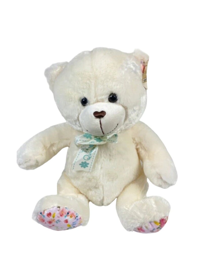 Walgreens Te Quiero Teddy Bear Stuffed Animal 15 inches White Cream Baby Floral Bear Plush Toy Gift for Kids - Image 2