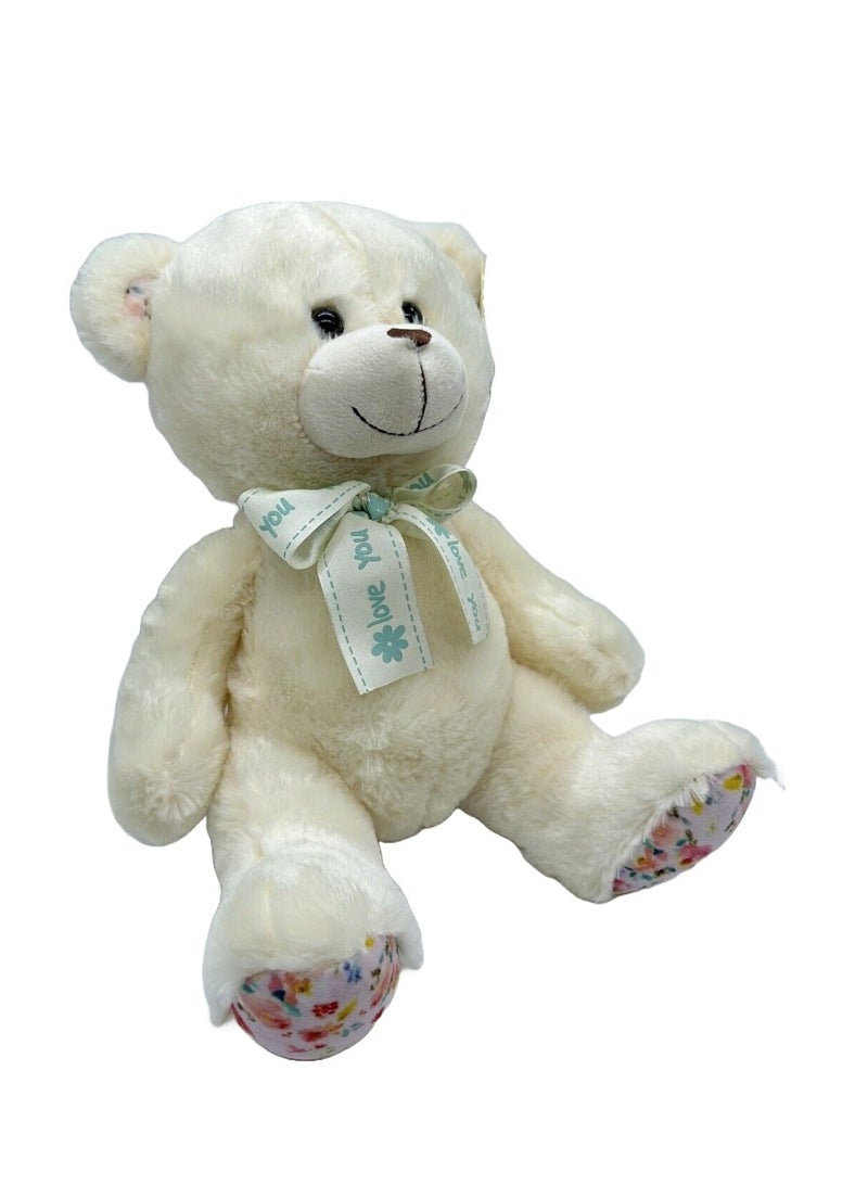 Walgreens Te Quiero Teddy Bear Stuffed Animal 15 inches White Cream Baby Floral Bear Plush Toy Gift for Kids - Image 4