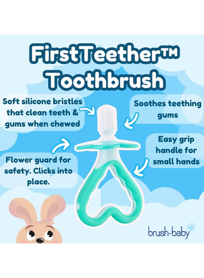 Brush-Baby First Toothbrush & Teether Set | Soft Bristles | Flower Safety Guard | 0–18 Months - Image 5