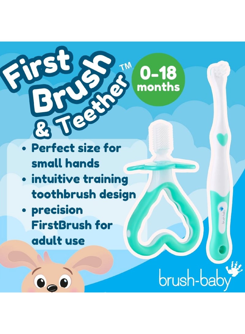 Brush-Baby First Toothbrush & Teether Set | Soft Bristles | Flower Safety Guard | 0–18 Months - Image 4