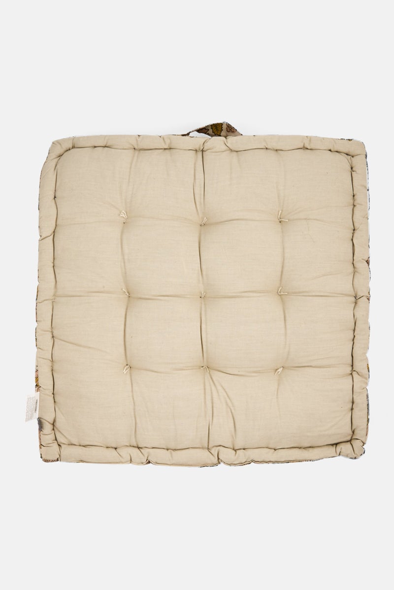 Muy Mucho Floor Cushion 40 H x 40 L x 8 W cm, Green Combo - Image 2