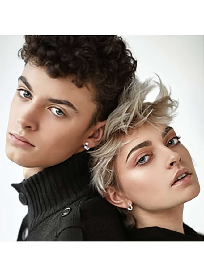 HY 12 Pairs Stainless Steel Earrings Men Cubic Zirconia Fashion Black Earrings Set For Women Girls Stud Earrings  - Image 4