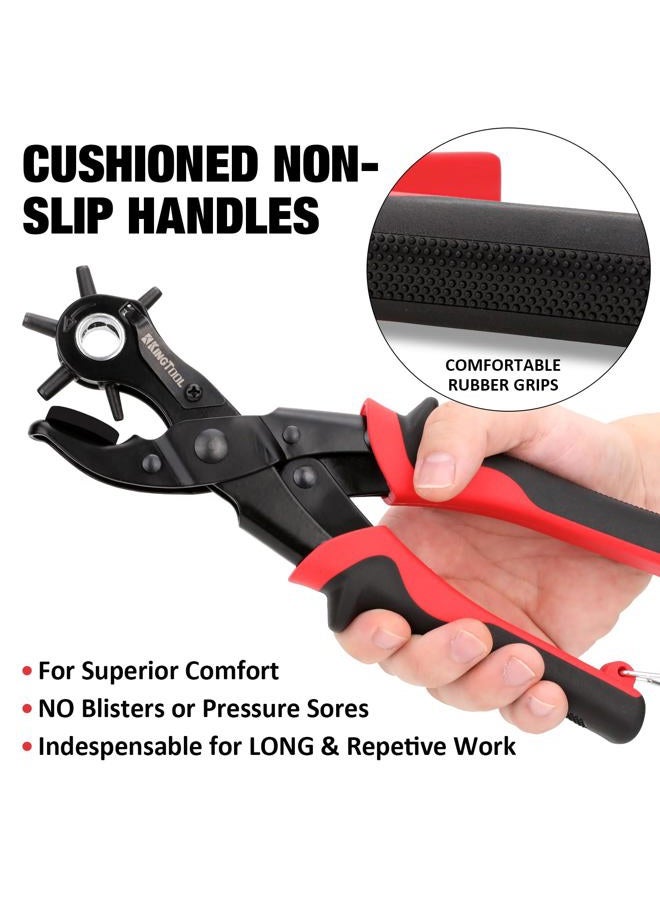 KingTool Leather Hole Punch Set, Super Heavy Duty Rotary Puncher, Multi Hole Sizes Maker Tool - Image 5