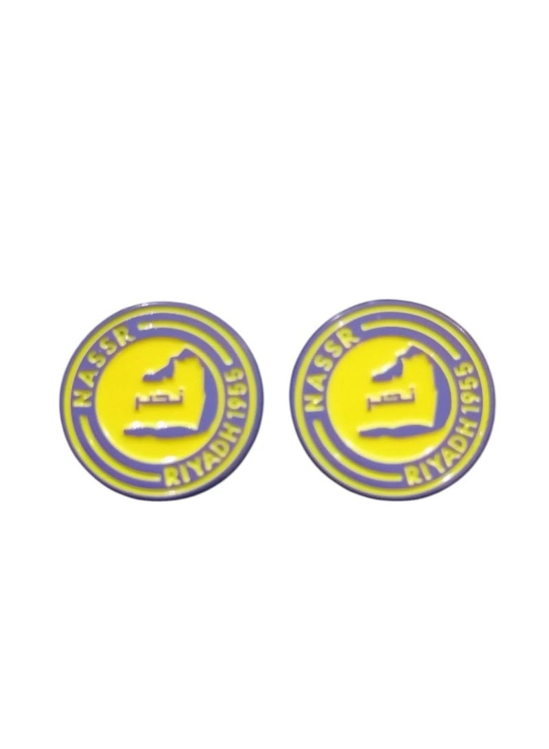 2 pieces of Al-Nassr Club metal stickers for mobile phones or any smooth surface - Image 2
