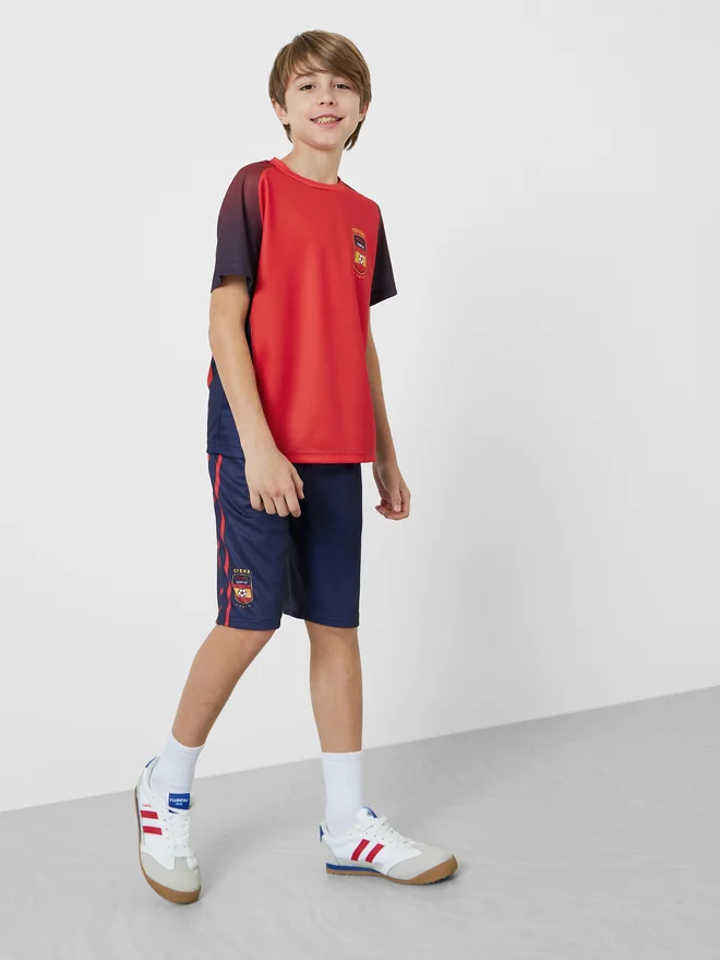 Styli Teen Boys Spain Print Jersey T-Shirt and Shorts FIFA Football Set