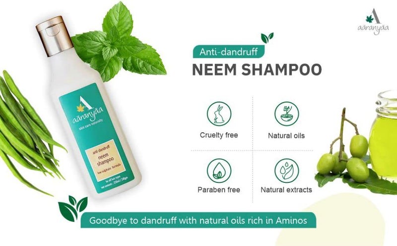 Aaranyaa Anti-Dandruff Neem Shampoo (250ml) Dandruff Care Shampoo for Dry, Itchy and Flaky Scalp | Shampoo for Women, Men and Kids - Image 5