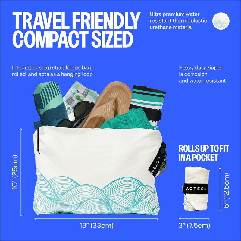 Acteon Wet Dry Travel Bag, Splash Water Resistant & Heavy Duty Zipper Reusable Bags, Small Pocket-Friendly Pouch for Cloth Baby Diaper, Dirty Laundry Clothes, Swimsuit, Toiletries, Beach, Pool & Gym - Image 5