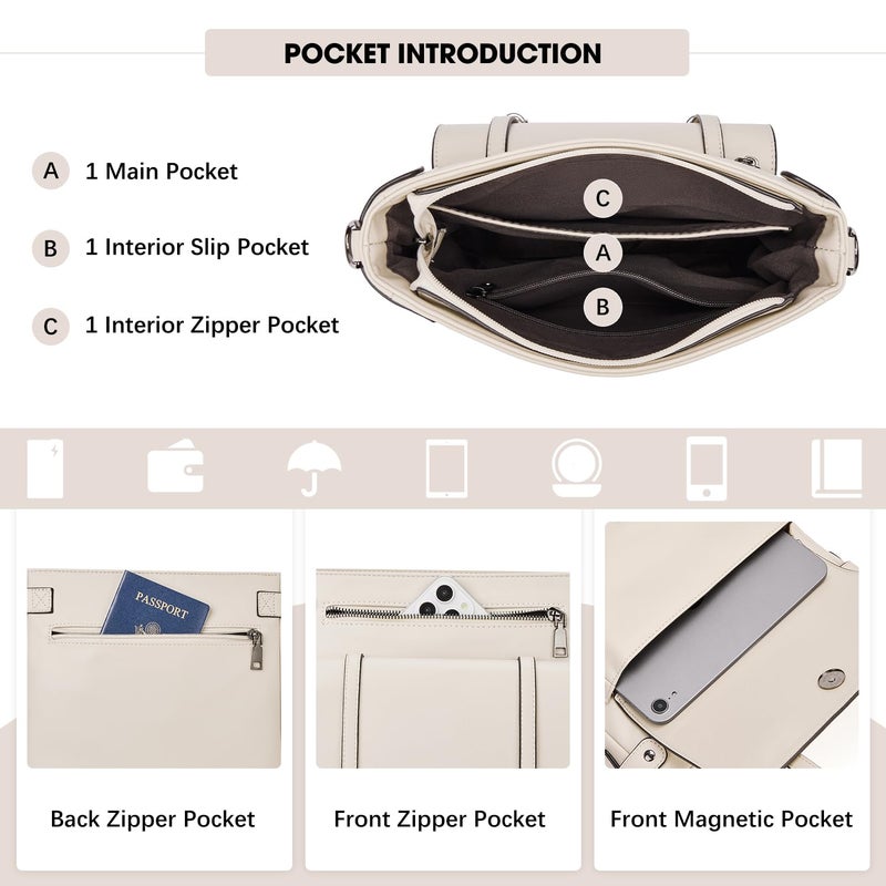 Roulens Crossbody Bags for Women,Multi Pocket Crossbody Purses Vegan Leather Shoulder Handbags Travel Purse Adjustable Strap - Image 3