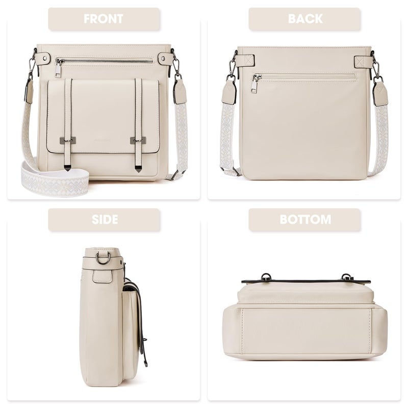 Roulens Crossbody Bags for Women,Multi Pocket Crossbody Purses Vegan Leather Shoulder Handbags Travel Purse Adjustable Strap - Image 4