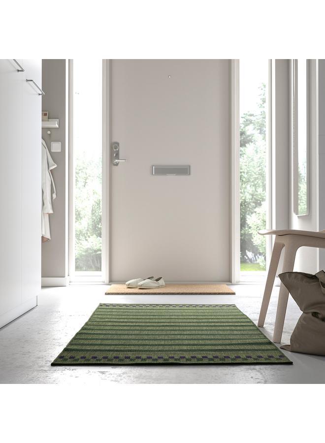 Zaboon Rug flatwoven, in/outdoor, green purple/striped, 80x150 cm - Image 5