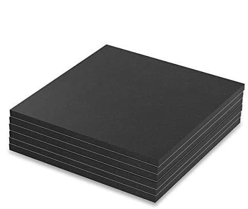Melife Neoprene Rubber Mats, 6"x 6" Adhesive Foam Padding Weather Stripping Non-Slip Furniture Pads Black Rubber Insulation Anti-Vibration Pads (6 Pack) - Image 1