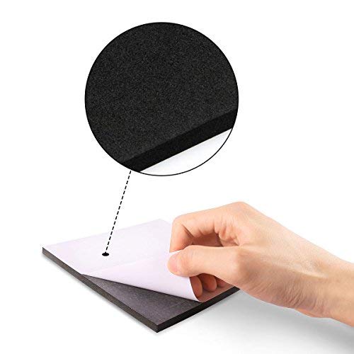 Melife Neoprene Rubber Mats, 6"x 6" Adhesive Foam Padding Weather Stripping Non-Slip Furniture Pads Black Rubber Insulation Anti-Vibration Pads (6 Pack) - Image 2