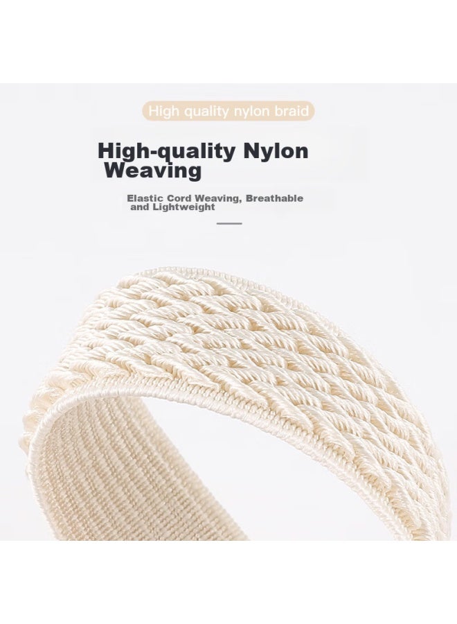 Bing Hong Binghong Compatible With Xiaomi Band 8/9 Strap, Nfc Solid Color Sports Wristband, W-textured Smooth Buckle Nylon Woven Strap, W-textured - Black - Image 3